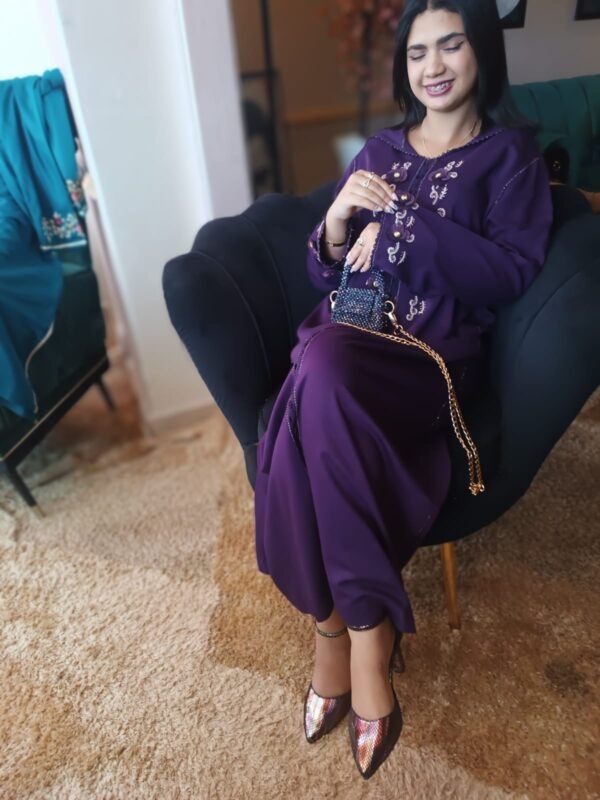 Très belle jellaba marocaine traditionnelle fait main – Image 9